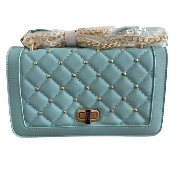 Badgley Mischka Handbags - Badgley Mischka Light Blue Quilted Crossbody Bag
